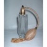 Flacon vaporisateur à poire en verre blanc et poire "or"