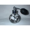 Flacon vaporisateur à poire noir et blanc décor fleurs