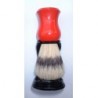 Brosse à raser en soie, manche PVC couleur rouge OMEGA