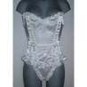 Corset satin blanc + String
