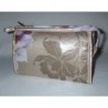 Trousse de toilette décor or et fleurs violettes petit modèle
