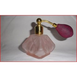 Flacon vaporisateur à poire en verre dépoli rose