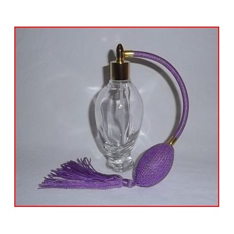 Flacon vaporisateur à poire en verre blanc poire violette