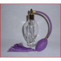 Flacon vaporisateur à poire en verre blanc poire violette