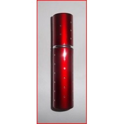 Flacon diffuseur de sac rouge métallisé et décoré de strass
