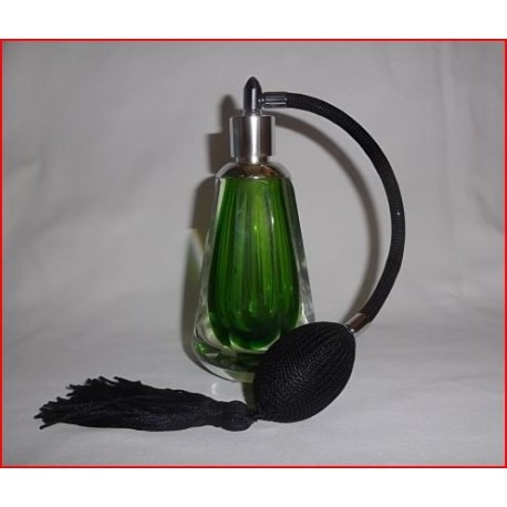 Flacon vaporisateur à poire en cristal vert